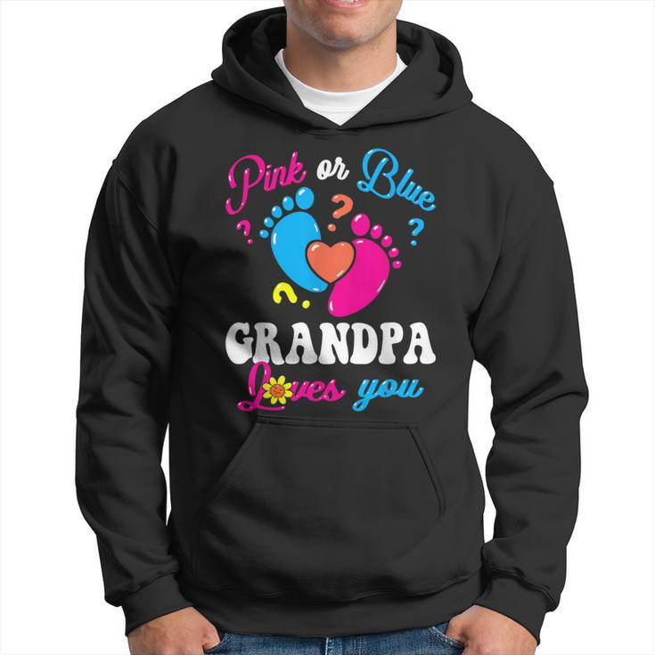 Pink Or Blue Grandpa Loves You Baby Gender Reveal Party Hoodie