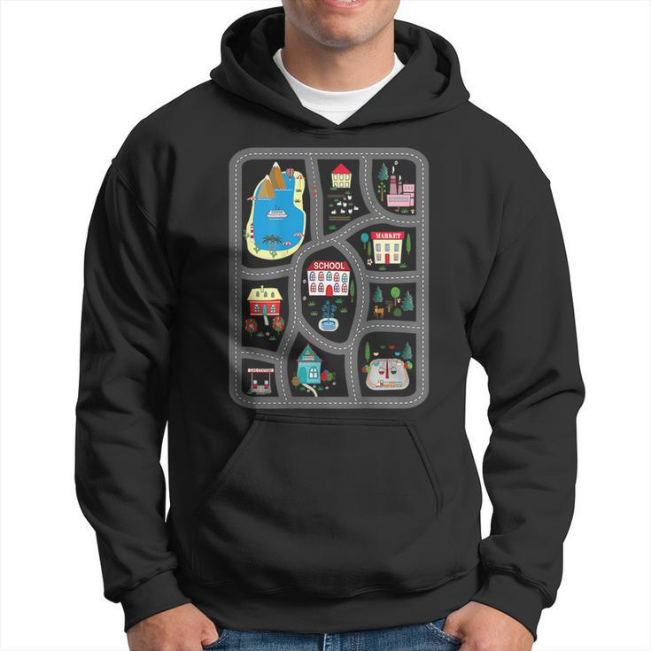 Play Cars On Dads Back Mat Road Car Race Track Gift Cars Funny Gifts Hoodie