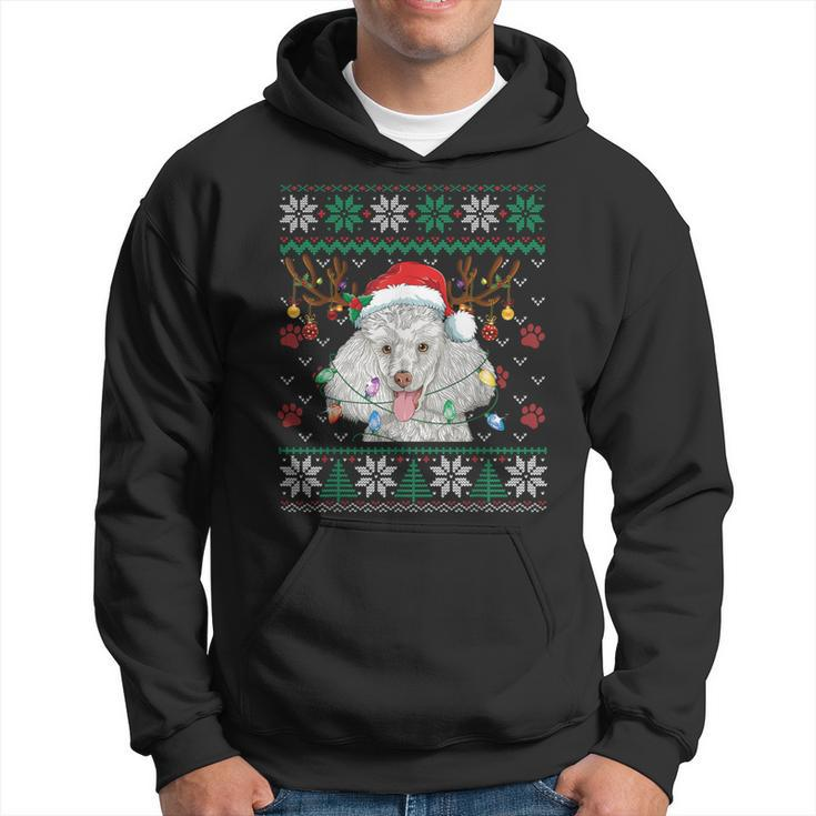 Poodle Christmas Santa Reindeer Ugly Sweater Dog Lover Hoodie