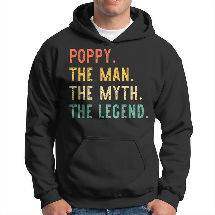 Poppy The Man The Myth The Legend Fathers Day Vintage Retro  Hoodie