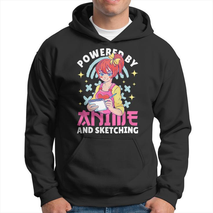 Powered By Anime And Sketching With Anime Hoodie