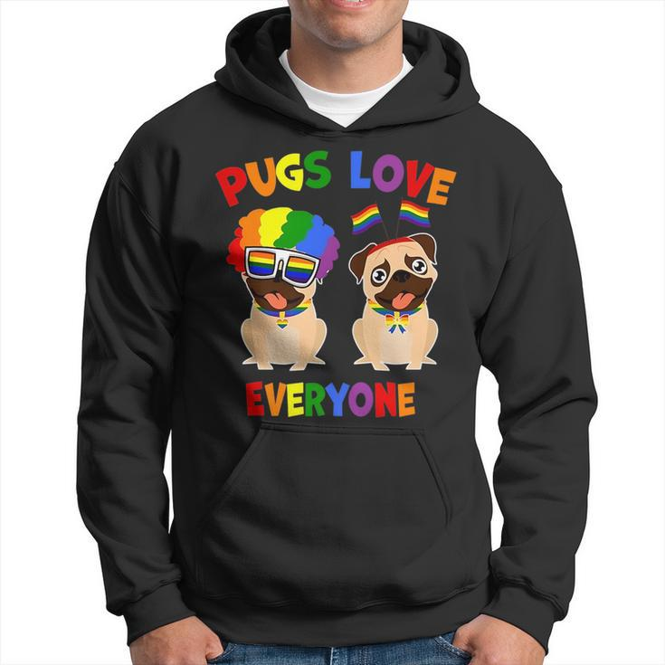 Pride Parade Pugs Love Everyone Lgbt Pugs Gay Pride Lgbt   Hoodie