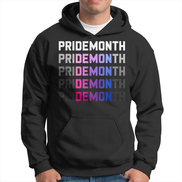 Pridemonth Demon Vintage Human Right Bisexual  Hoodie