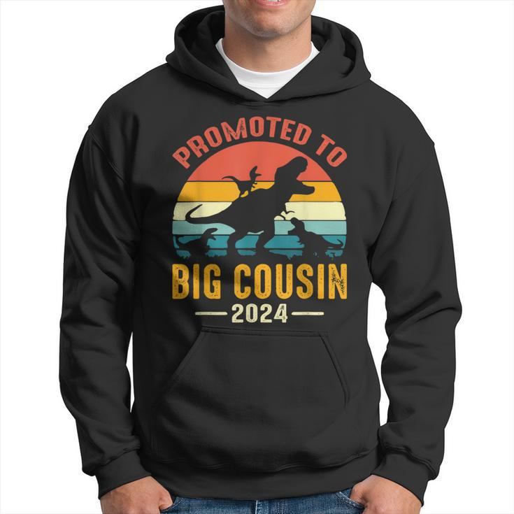 Promoted To Big Cousin 2024 Dinosaur T-Rex Hoodie