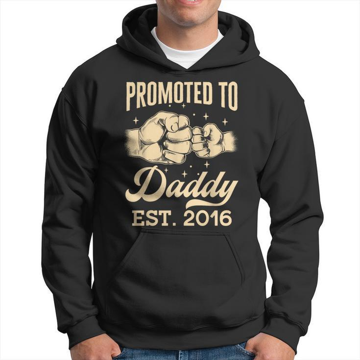 Promoted To Daddy Est 2016 First Time Dad Fathers Day Puns Hoodie