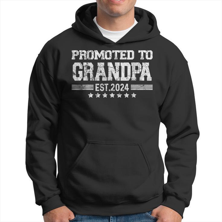 Promoted To Grandpa 2024 Soon To Be Popi Funny New Dad Grandpa Funny Gifts Hoodie