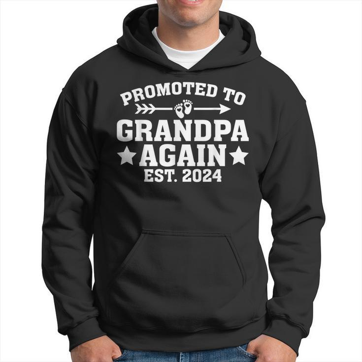 Promoted To Grandpa Again 2024 Soon To Be Grandfather Again  Hoodie
