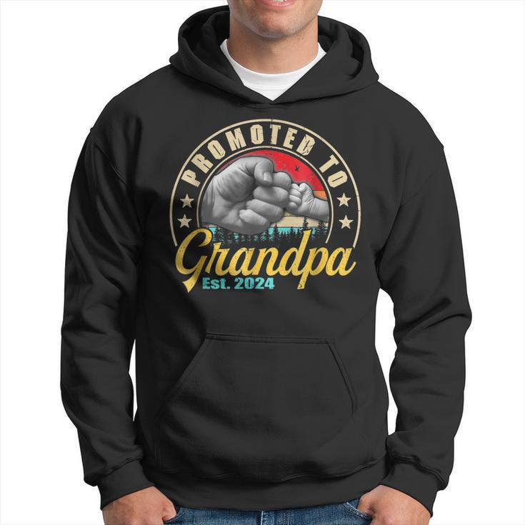 Promoted To Grandpa Est 2024 Men Vintage First Time Grandpa  Hoodie