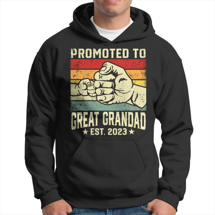 Promoted To Great Grandad Est 2023 Vintage New Dad   Funny Gifts For Dad Hoodie
