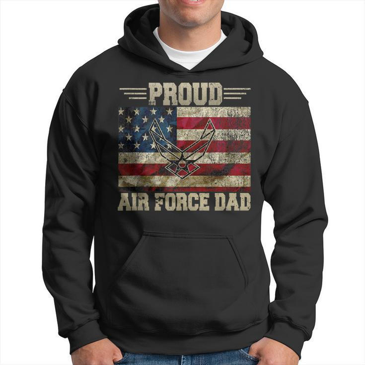 Proud Air Force Dad Military Veteran Pride Us Flag   Gift For Mens Hoodie