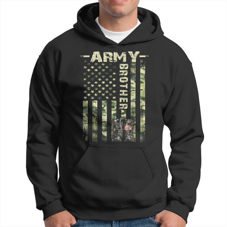 Proud Army Brother Gifts United States Flag Military Fathers  Hoodie