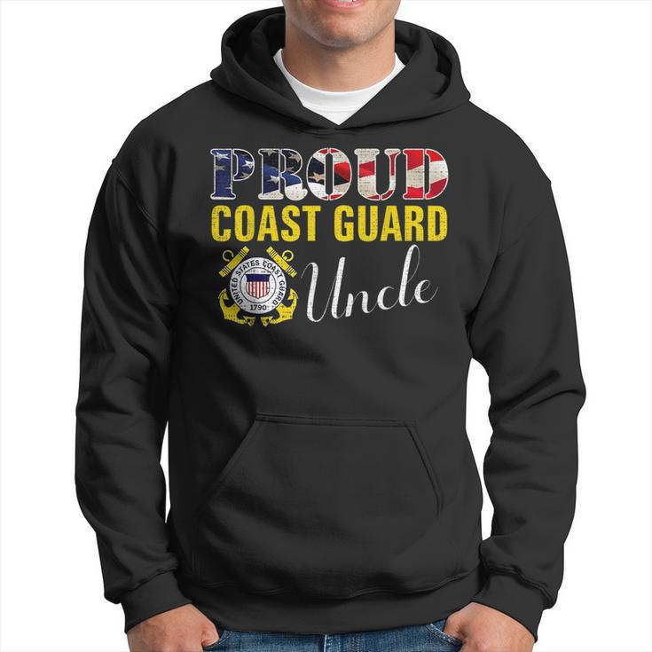Proud Coast Guard Uncle With American Flag For Veteran Day Veteran Funny Gifts Hoodie