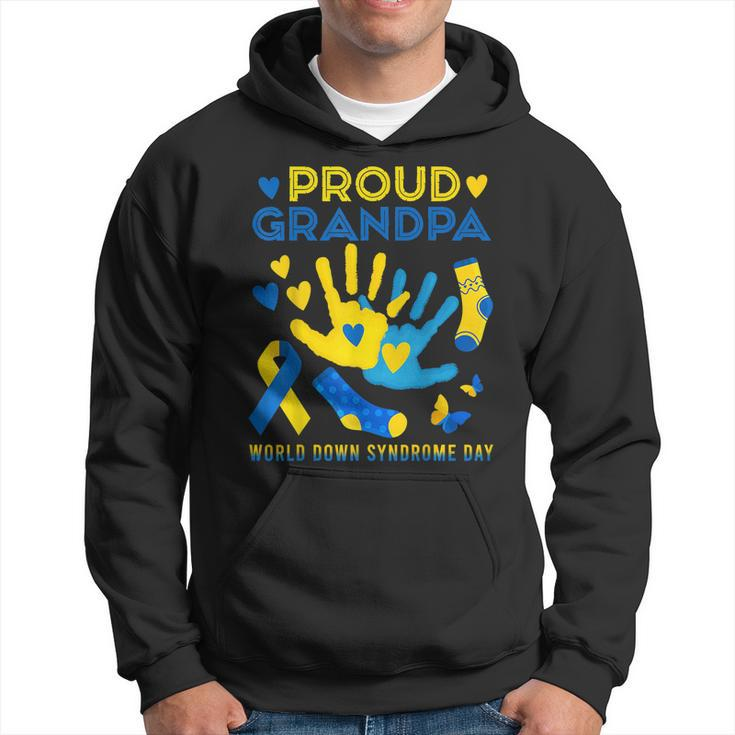Proud Grandpa T21 World Down Syndrome Awareness Day Ribbon  Hoodie