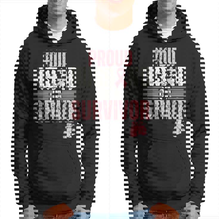 Proud Husband Of Survivor Breast Cancer Survivor Awareness Hoodie