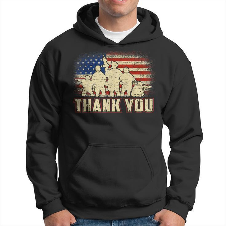 Proud Thank You American Us Flag Military Veteran Day Gift  Hoodie