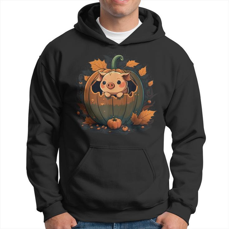 Pumpkin Pig Costume On Pig Halloween Hoodie