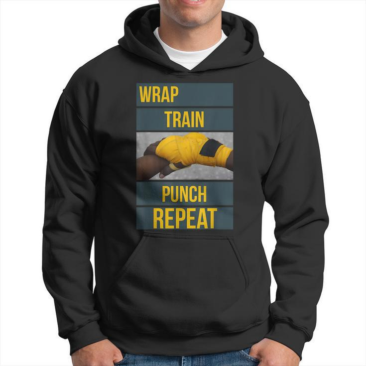Punchy Graphics Wrap Train Punch Repeat Boxing Kickboxing  Hoodie