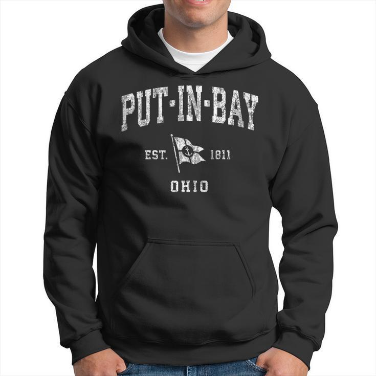 Put-In-Bay Oh Vintage Nautical Boat Anchor Flag Sports  Hoodie