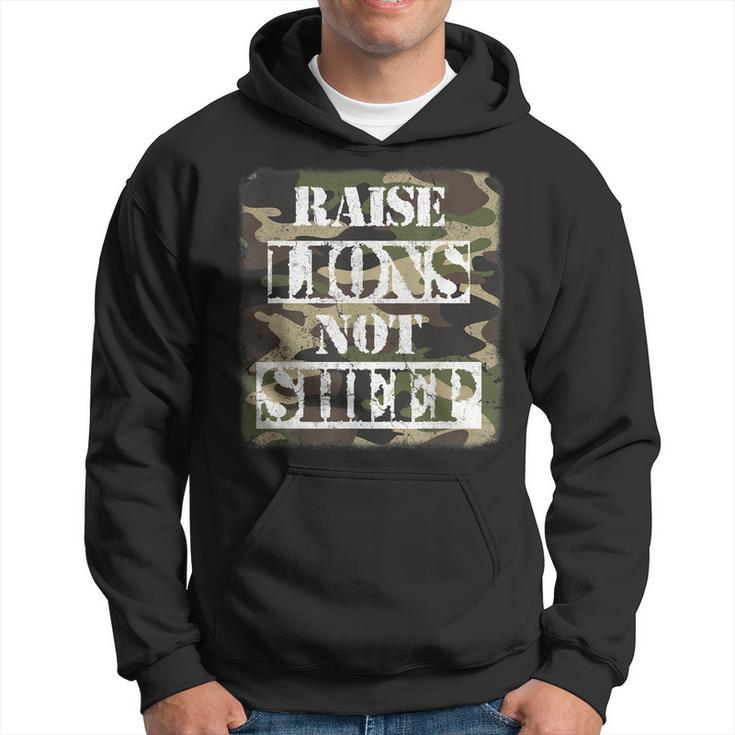 Raise Lions Not Sheep American Patriot Camo Patriotic Lion  Hoodie