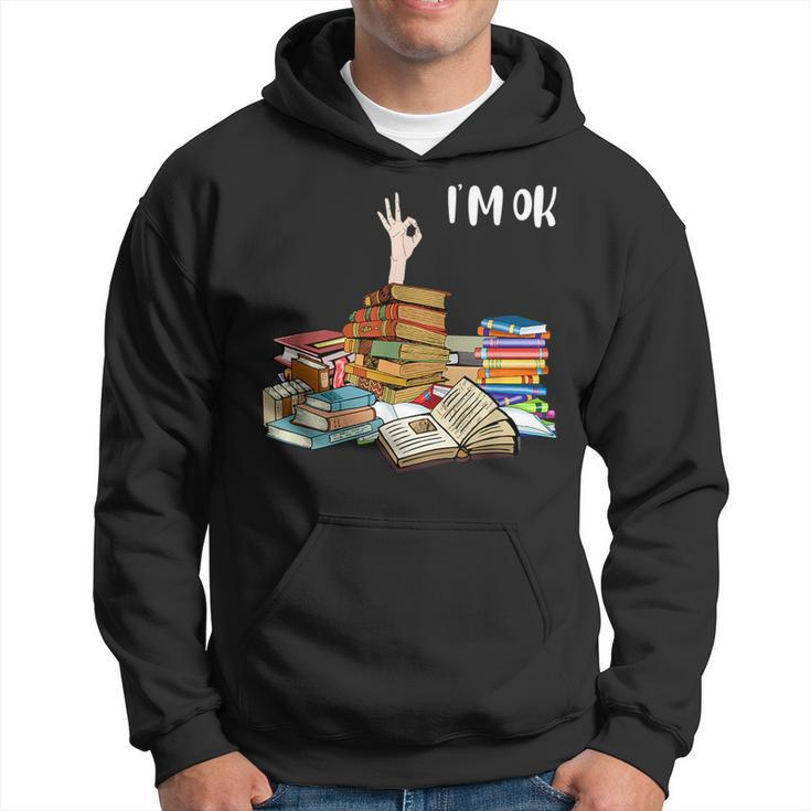 Reading Books Im Ok Books Ok Hand Sign  Reading Funny Designs Funny Gifts Hoodie