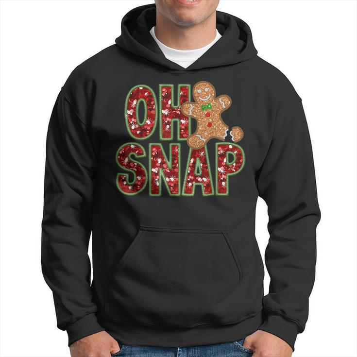 Red Cheerful Sparkly Oh Snap Gingerbread Christmas Cute Xmas Hoodie