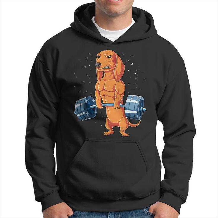 Red Dachshund Weightlifting - Mens Standard  Hoodie