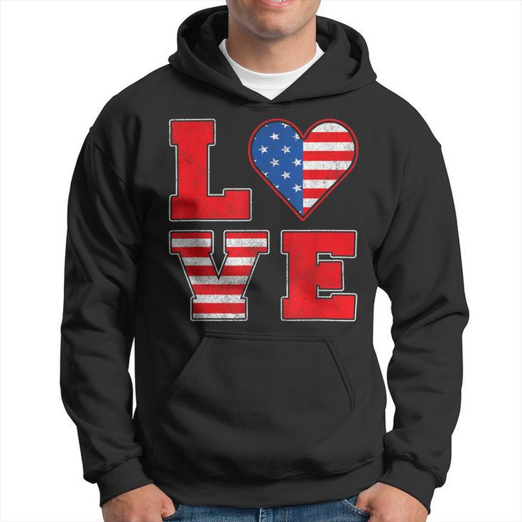 Red White And Blue For Love American Flag Hoodie