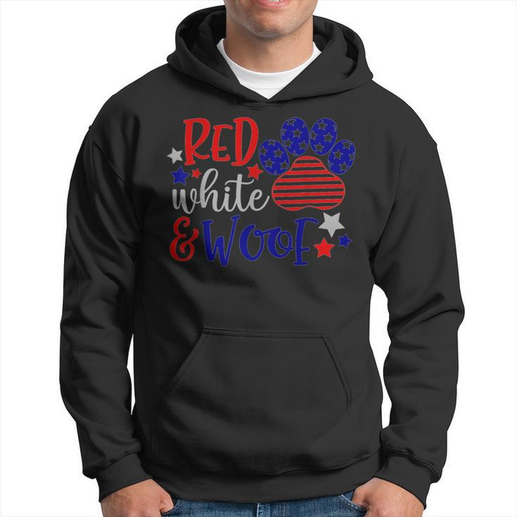 Red White And Woof Patriotic Dog Lover Usa Flag 4Th Of July  Hoodie