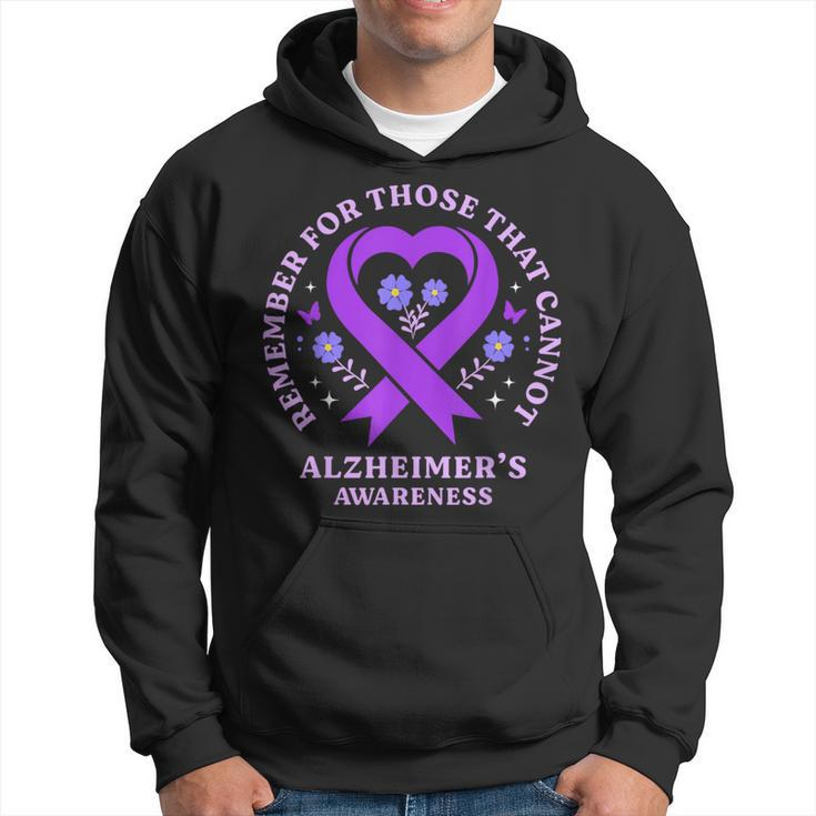 Remember For Those That Cannot Alzheimer's Awareness Ribbon Hoodie