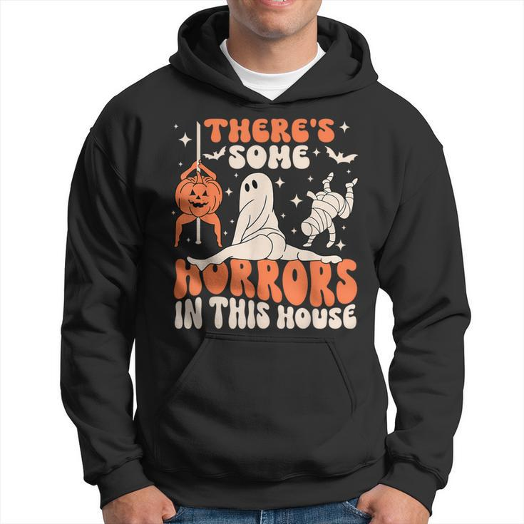There's Some Horrors In This House Halloween Pumpkin Ghost Hoodie