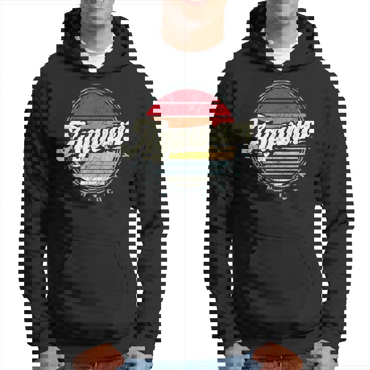 Retro Agawam Home State Cool 70S Style Sunset Hoodie