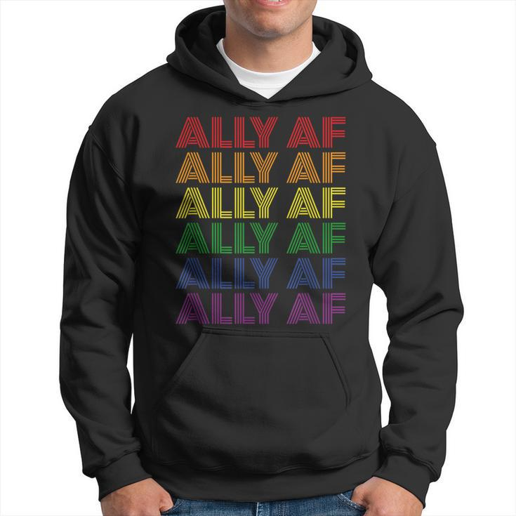 Retro Ally Af Gay Pride Lgbtq Gay Equality Hoodie
