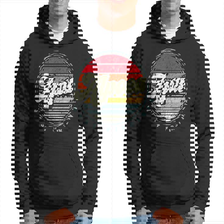 Retro Alpoca Home State Cool 70S Style Sunset Hoodie