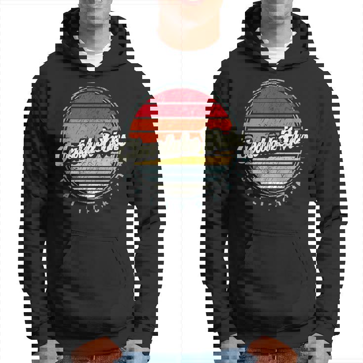 Retro Clearlake Oaks Home State Cool 70S Style Sunset Hoodie