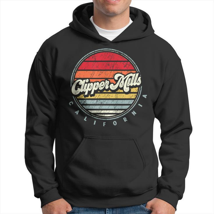 Retro Clipper Mills Home State Cool 70S Style Sunset Hoodie