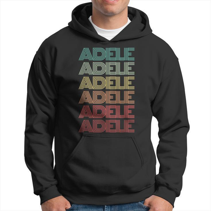 Retro First Name Adele Italian Personalized Nametag Groovy Hoodie