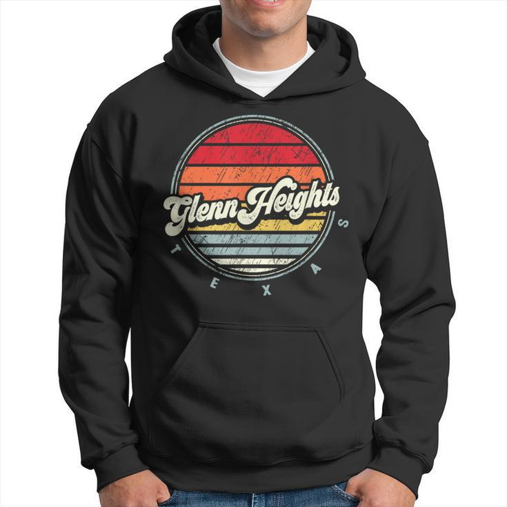 Retro Glenn Heights Home State Cool 70S Style Sunset Hoodie