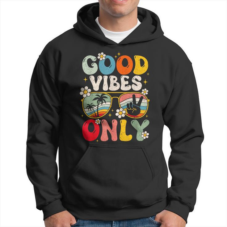 Retro Good Vibes Only Summer Family Vacation Hawaii Beach  Hoodie