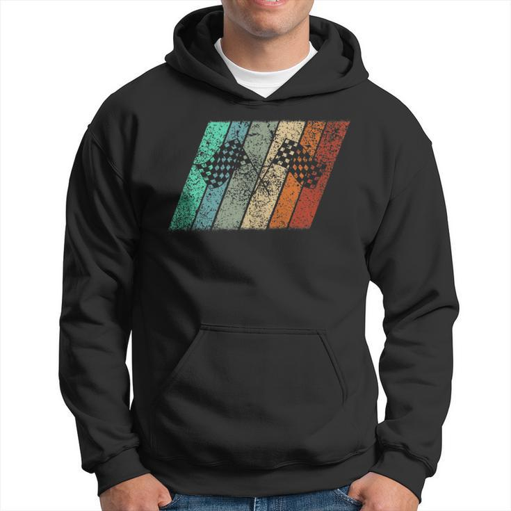 Retro Race Day Checkered Flag Gift For Race Car Fans Hoodie