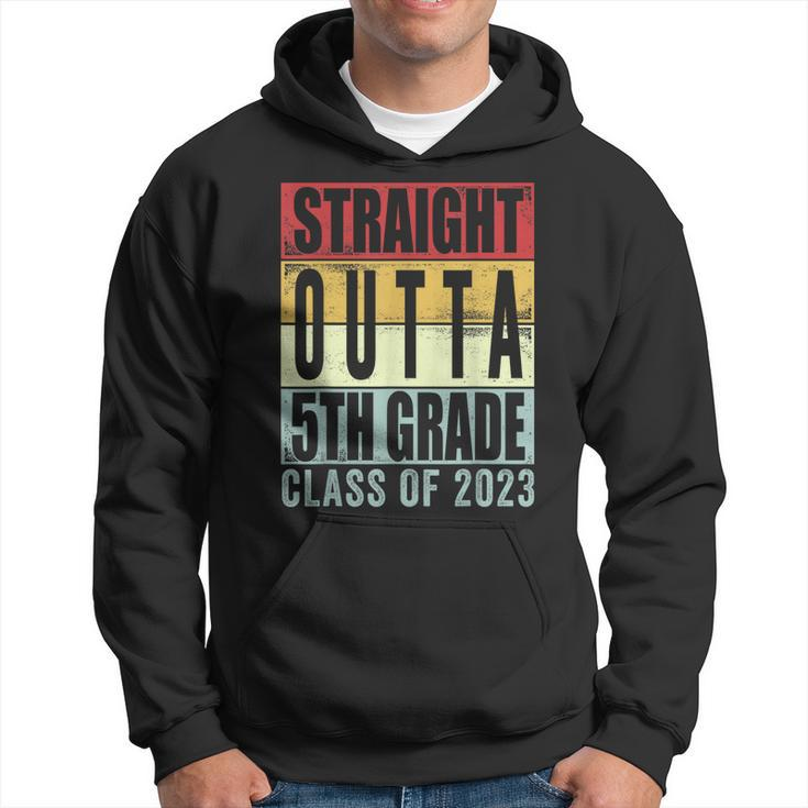 Retro Straight Outta 5Th Grade Graduation Class Of 2023 Gift Hoodie