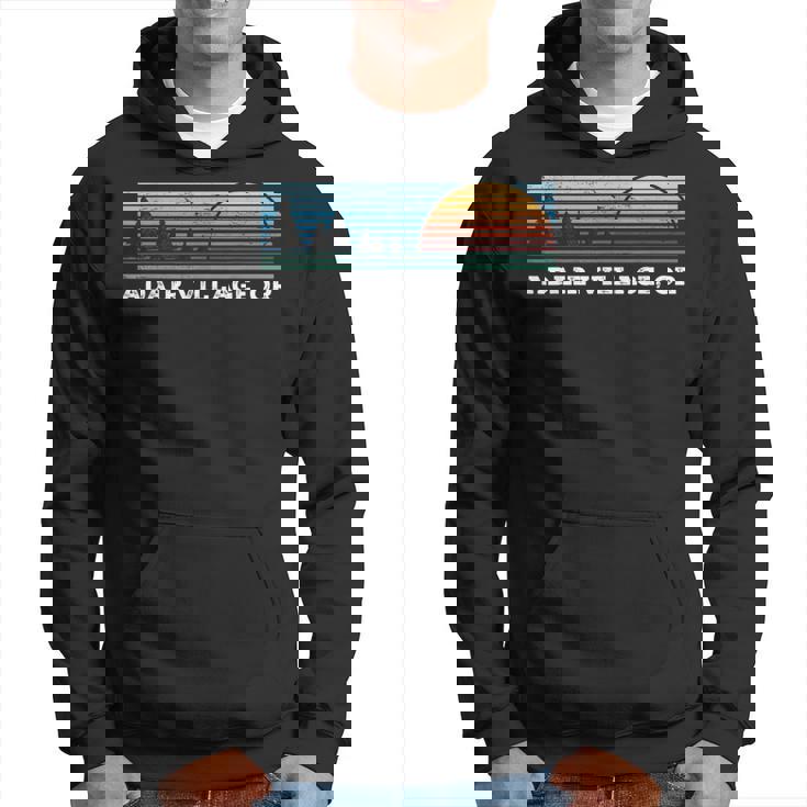 Retro Sunset Stripes Adair Village Oregon Hoodie