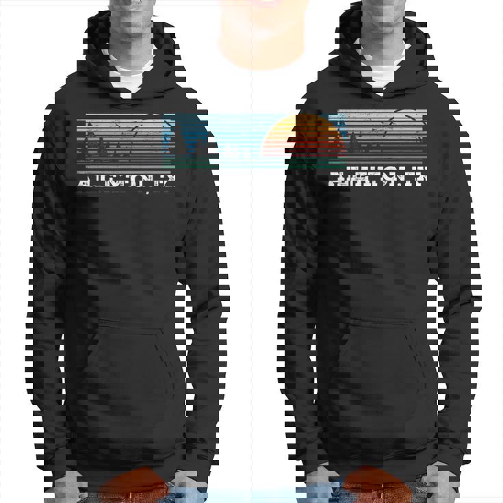 Retro Sunset Stripes Alleyton Texas Hoodie