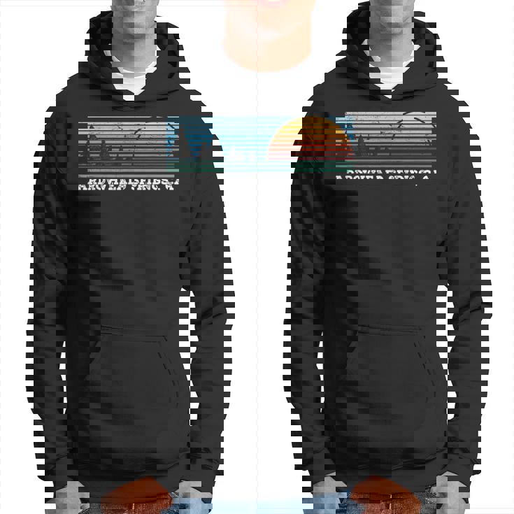 Retro Sunset Stripes Arrowhead Springs California Hoodie