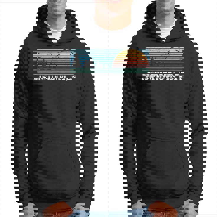 Retro Sunset Stripes Austinburg Pennsylvania Hoodie