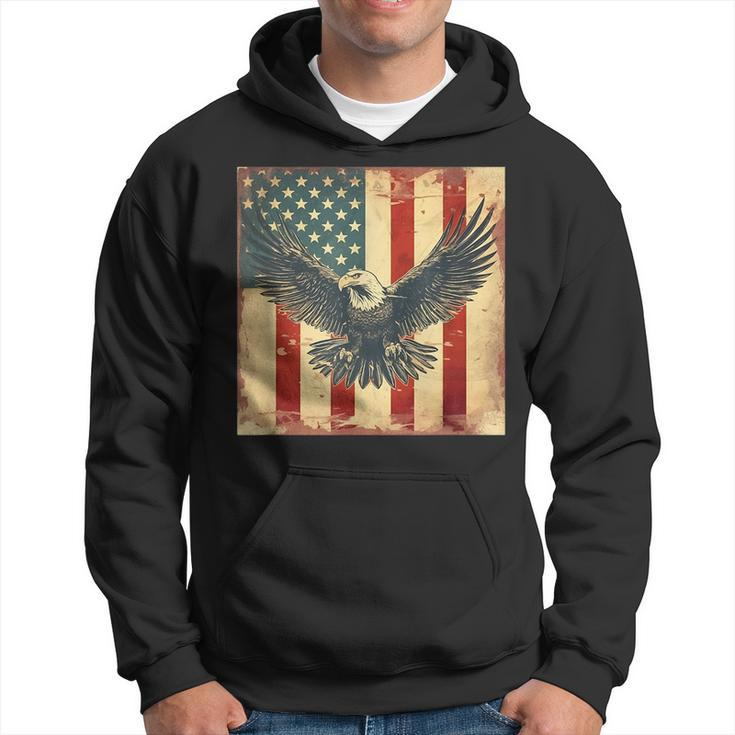 Retro Vintage Eagle American Usa Flag 4Th July Celebration Hoodie