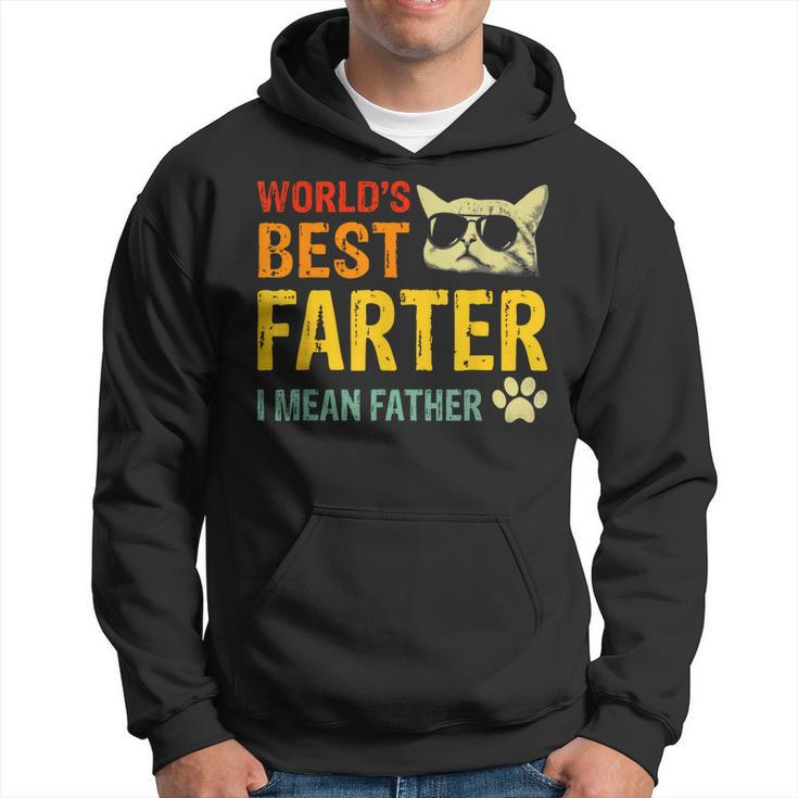 Retro Worlds Best Farter I Mean Father Best Cat Dad Ever  Hoodie