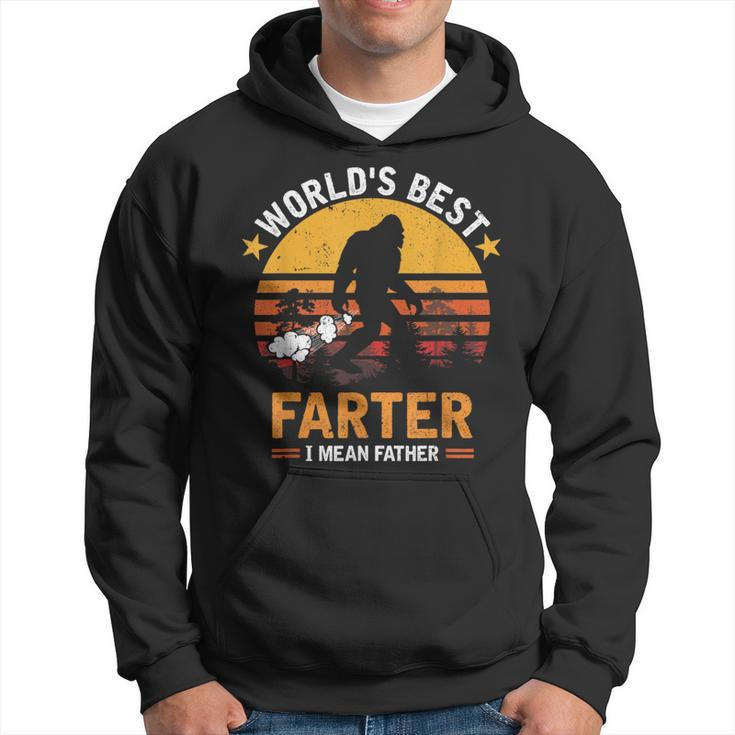 Retro Worlds Best Farter I Mean Father Bigfoot Fathers Day  Hoodie