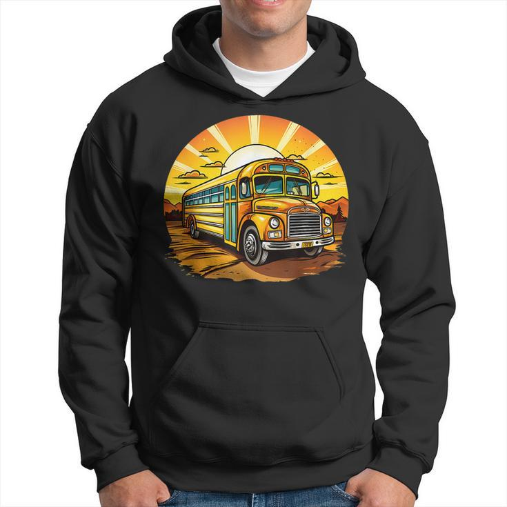 Retro Yellow School Bus Cool Professional Driver Student Hoodie