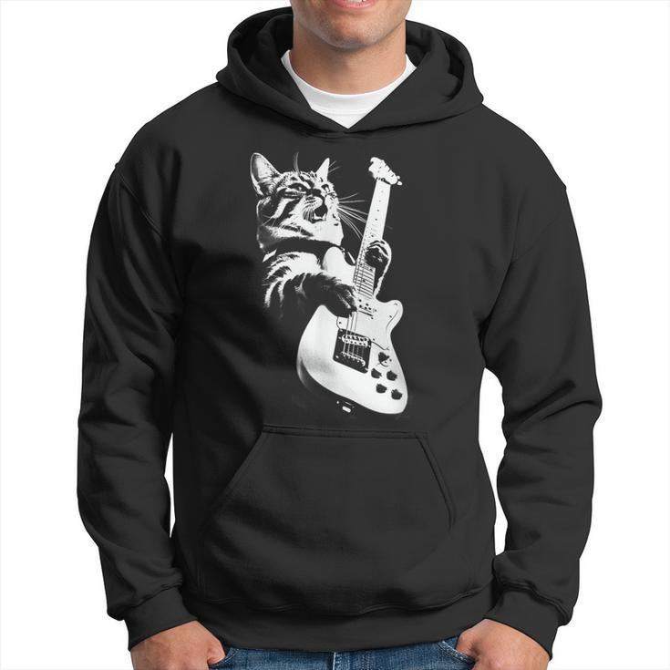 Rock Cat Playing Guitar Guitar Cat Hoodie