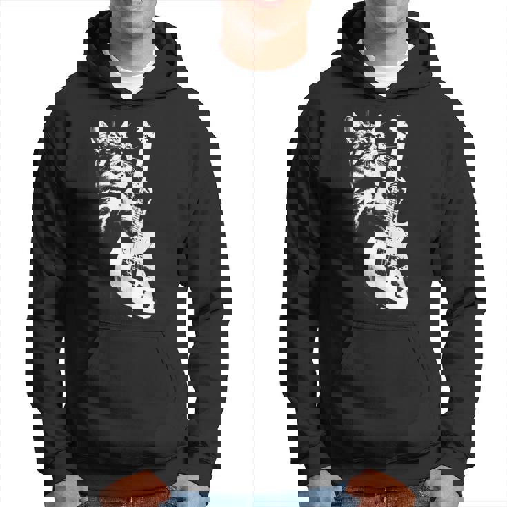 Rock Cat Playing Guitar Guitar Cat Hoodie